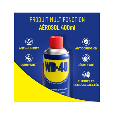 Application du WD-40 400ml sur des mécanismes industriels rouillés