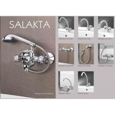 Robinet de baignoire mural SALAKTA chrome complet