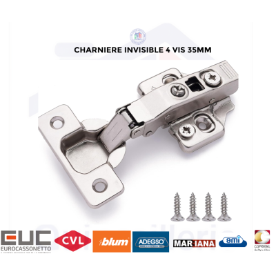 CHARNIERE INVISIBLE 4 VIS 35MM