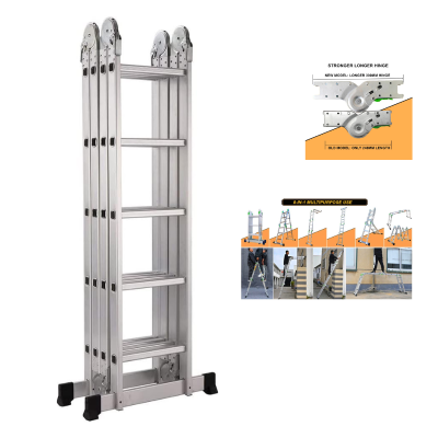 Échelle articulée aluminium 4x5 marches déployée 5.70m