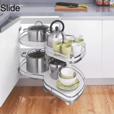 Double panier pivotant pour meuble d'angle de cuisine Slide